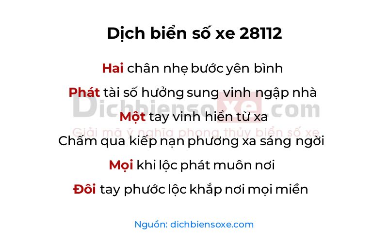 Dịch thơ biển số 28112