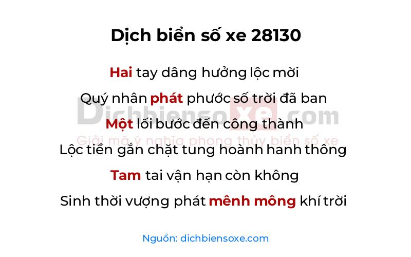 Dịch thơ biển số 28130