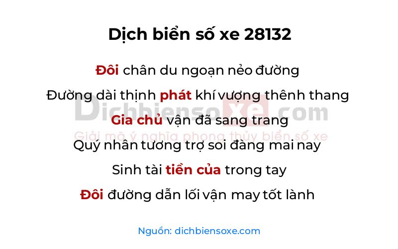 Dịch thơ biển số 28132