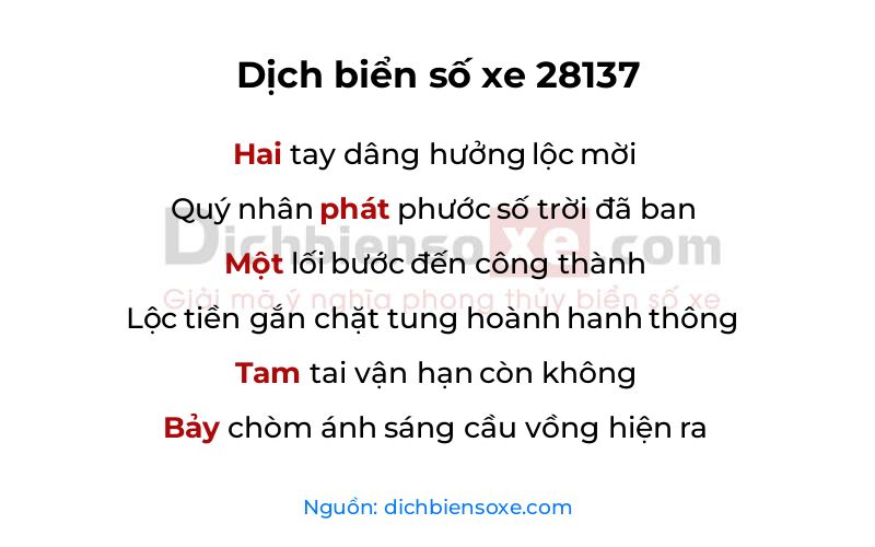 Dịch thơ biển số 28137