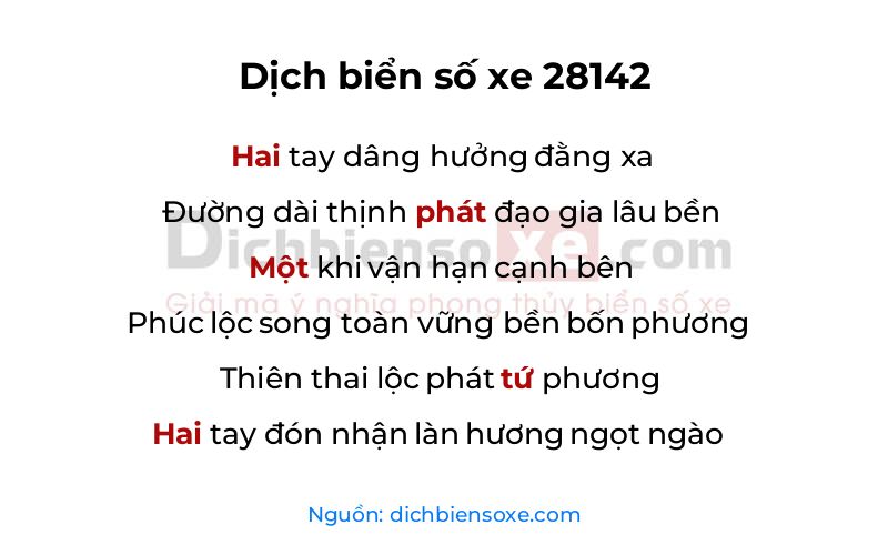 Dịch thơ biển số 28142