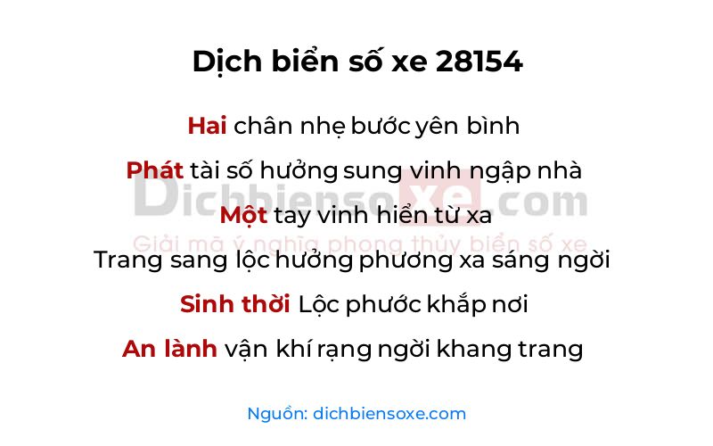 Dịch thơ biển số 28154