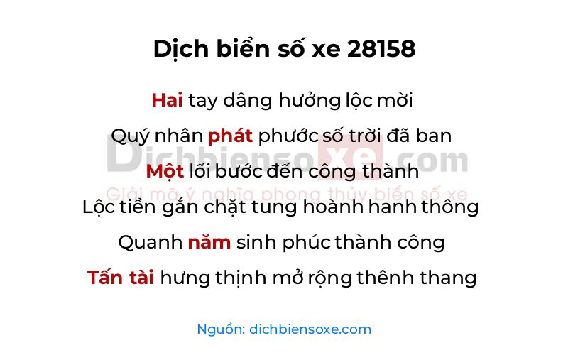 Dịch thơ biển số 28158