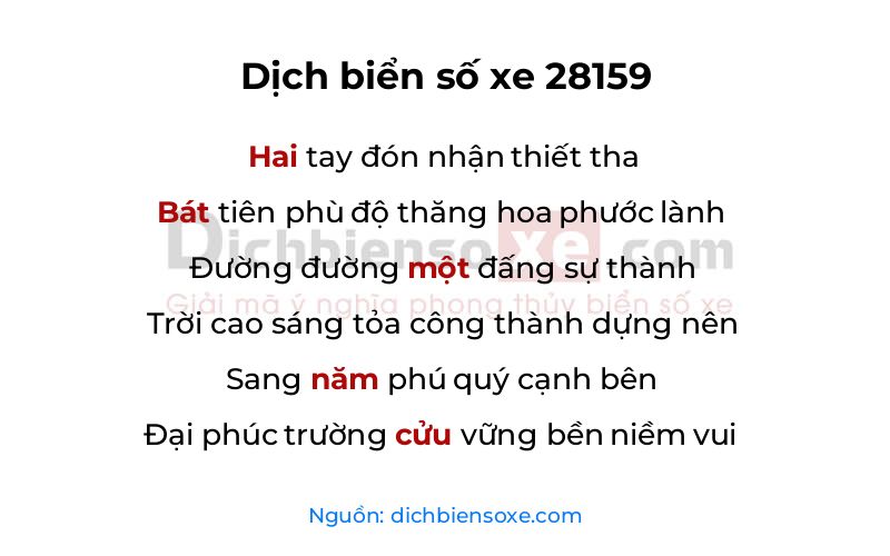 Dịch thơ biển số 28159