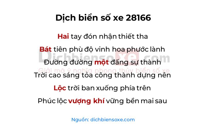 Dịch thơ biển số 28166