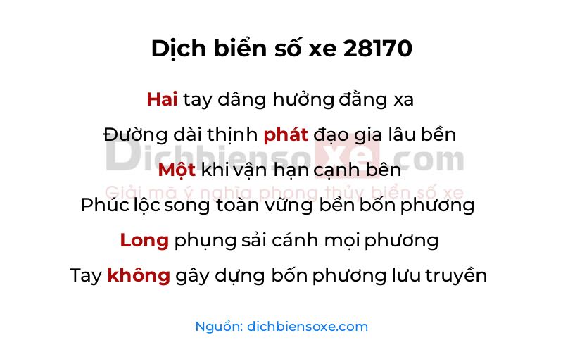 Dịch thơ biển số 28170