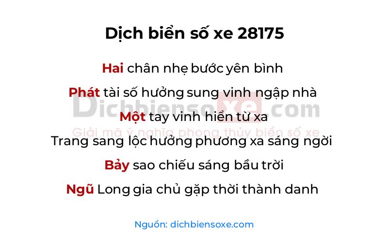 Dịch thơ biển số 28175