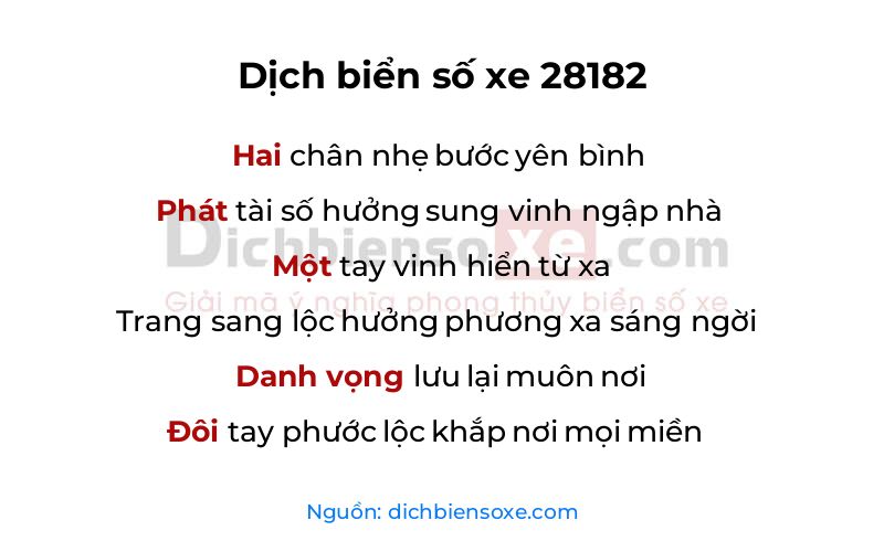Dịch thơ biển số 28182