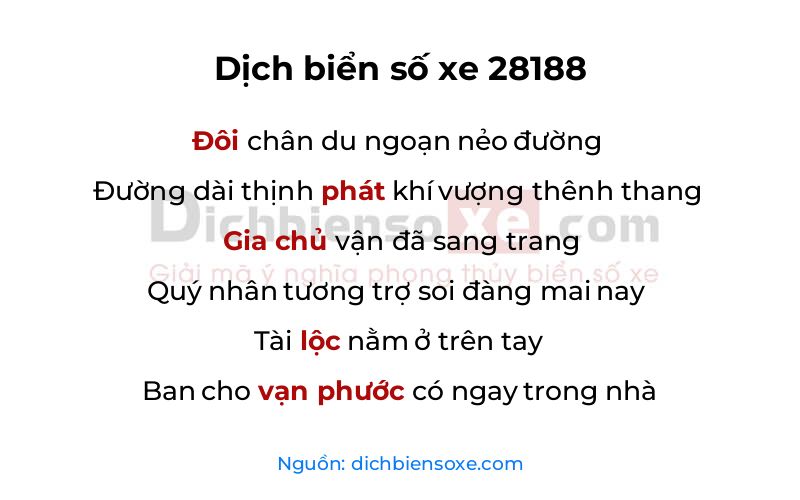 Dịch thơ biển số 28188