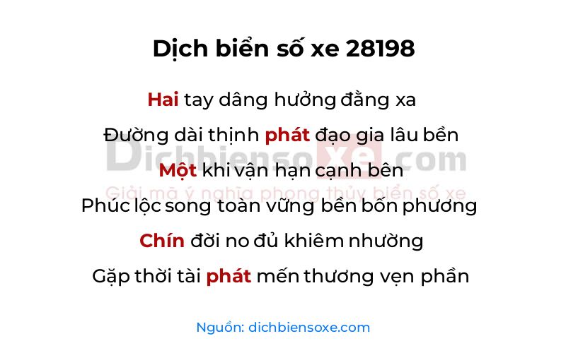 Dịch thơ biển số 28198