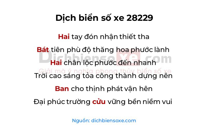 Dịch thơ biển số 28229