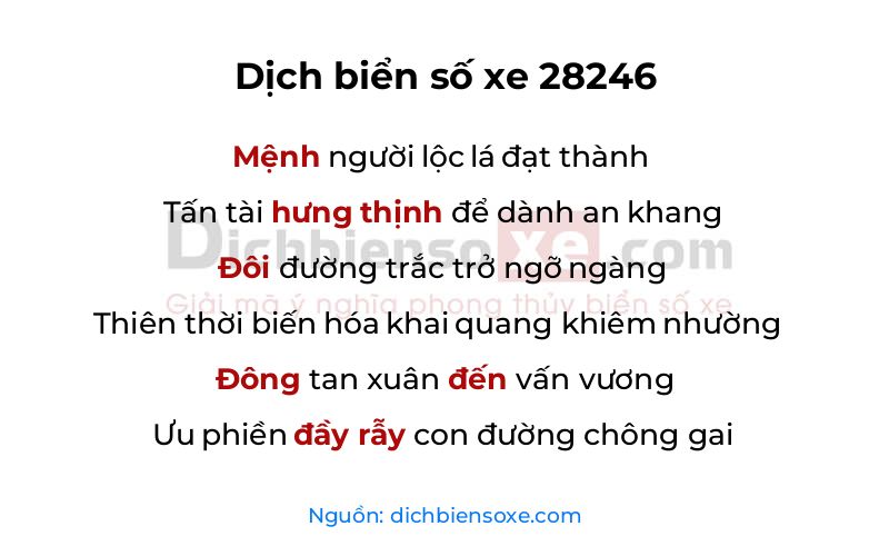 Dịch thơ biển số 28246