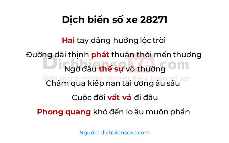 Dịch thơ biển số 28271