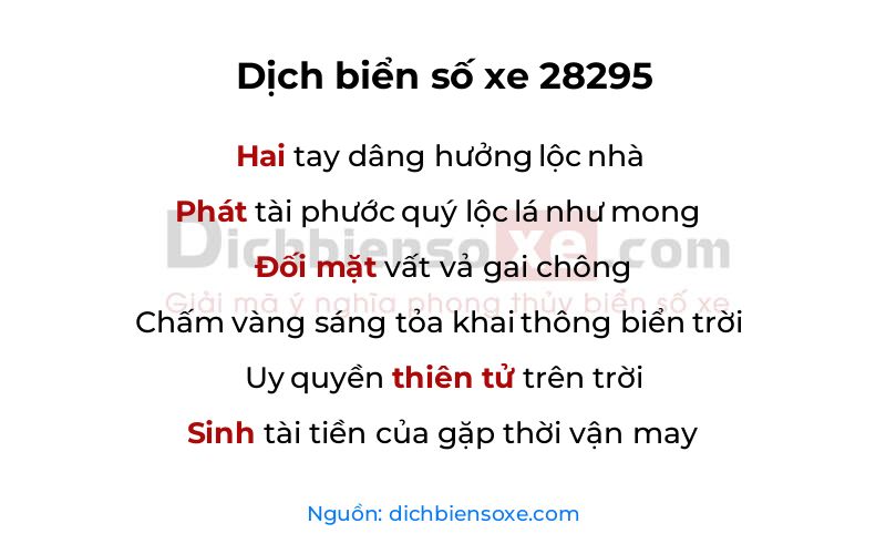 Dịch thơ biển số 28295