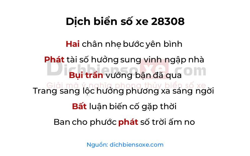 Dịch thơ biển số 28308