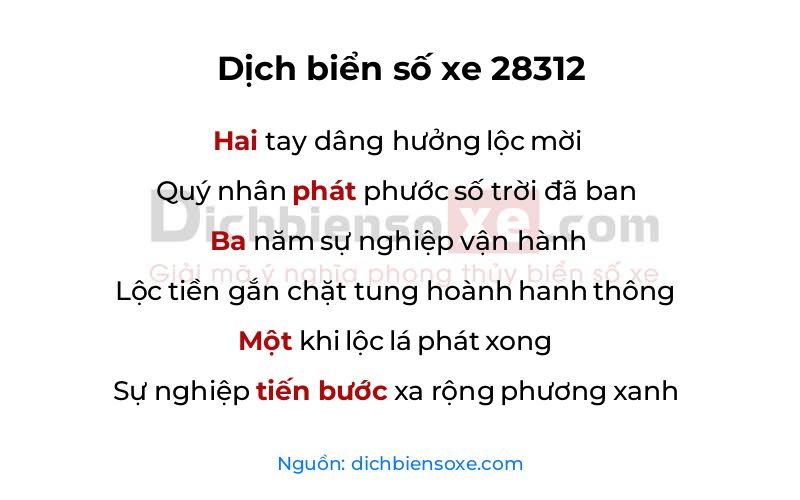 Dịch thơ biển số 28312