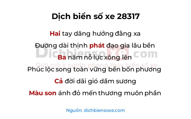Dịch thơ biển số 28317