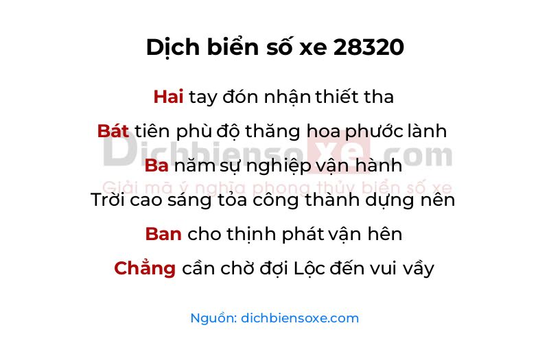 Dịch thơ biển số 28320