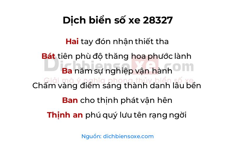 Dịch thơ biển số 28327