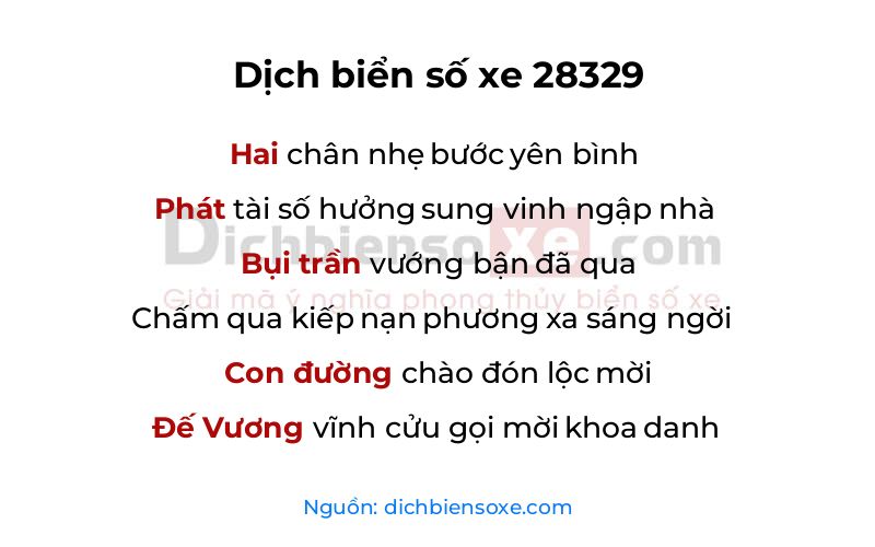 Dịch thơ biển số 28329