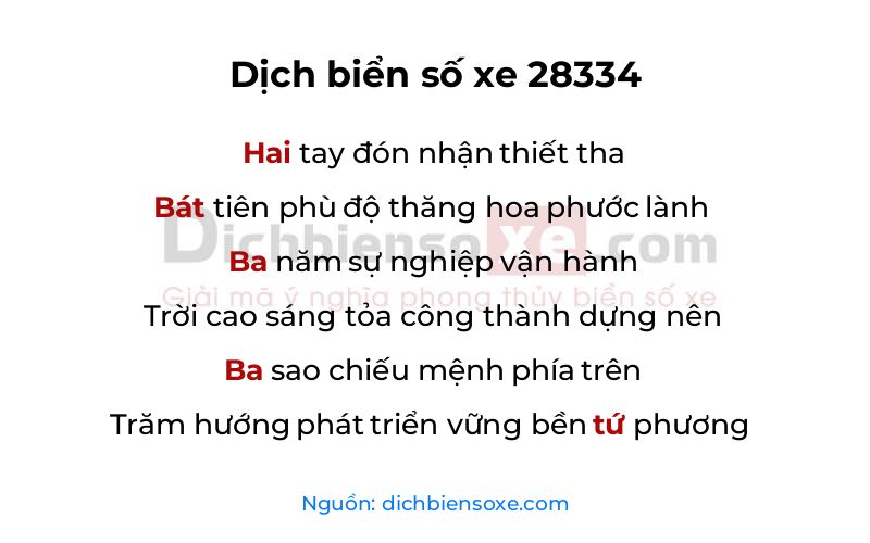 Dịch thơ biển số 28334