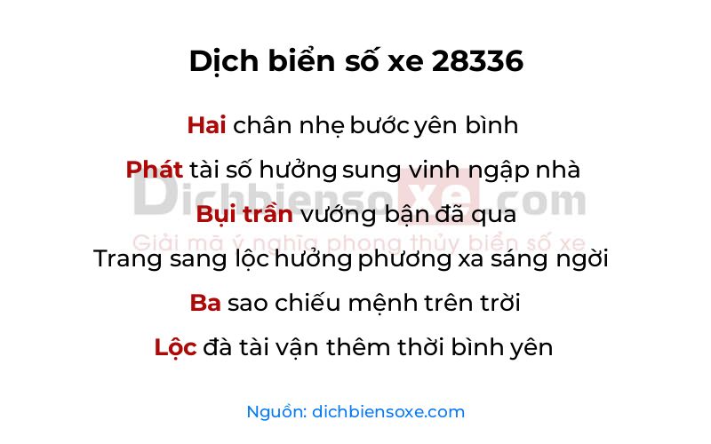 Dịch thơ biển số 28336