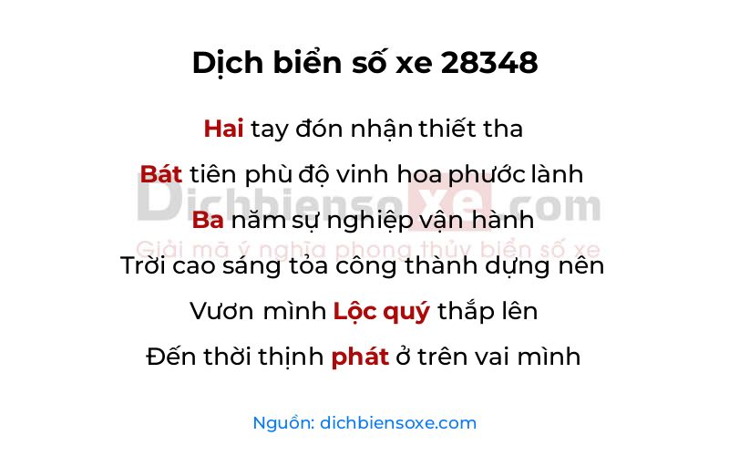 Dịch thơ biển số 28348