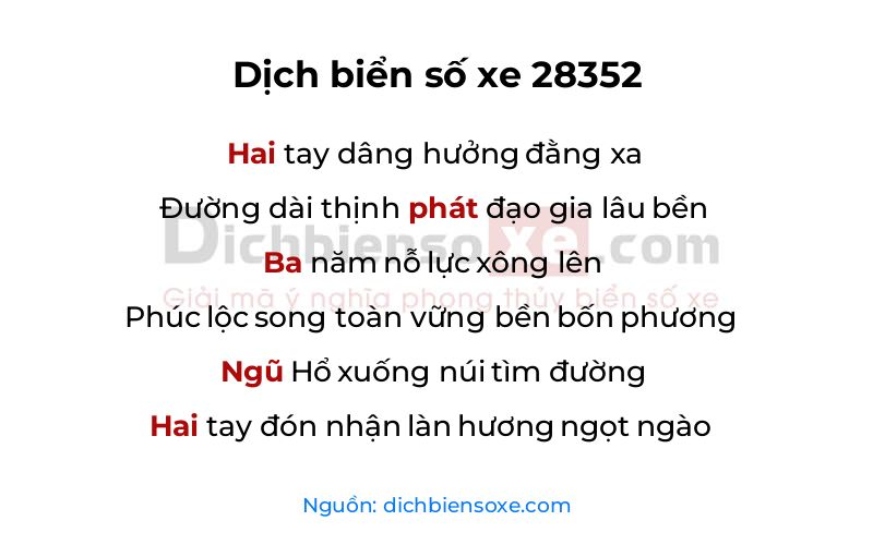 Dịch thơ biển số 28352
