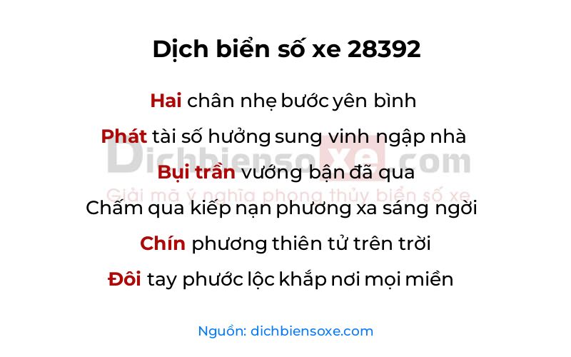Dịch thơ biển số 28392