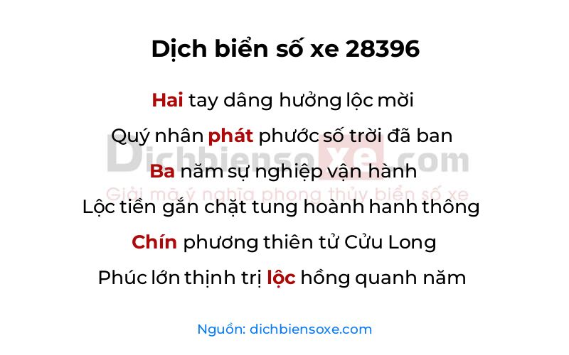 Dịch thơ biển số 28396
