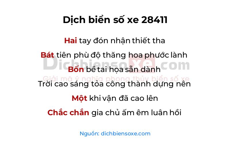 Dịch thơ biển số 28411
