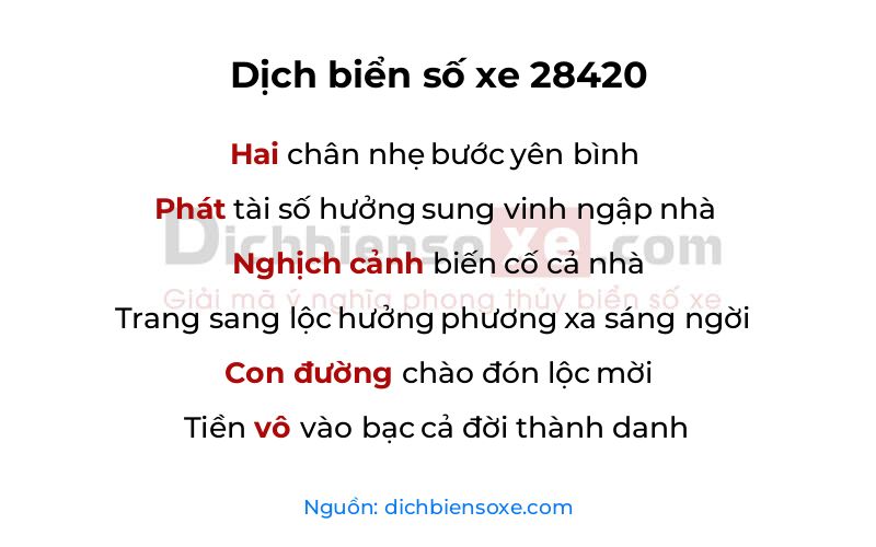 Dịch thơ biển số 28420