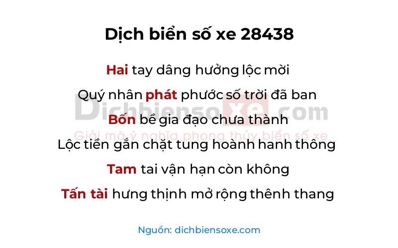 Dịch thơ biển số 28438