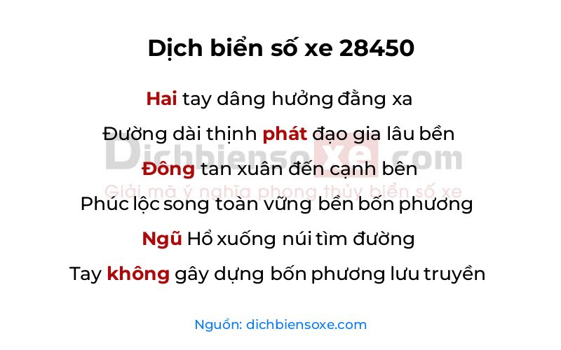 Dịch thơ biển số 28450