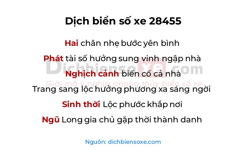 Dịch thơ biển số 28455