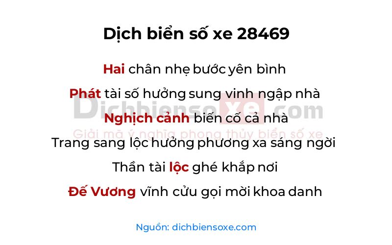 Dịch thơ biển số 28469