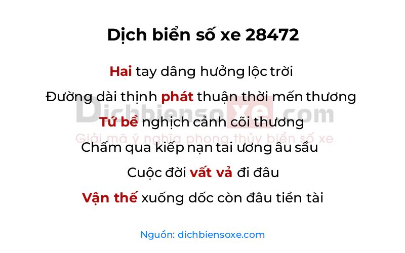 Dịch thơ biển số 28472
