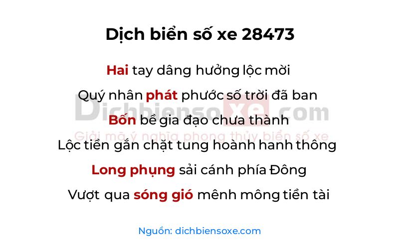 Dịch thơ biển số 28473