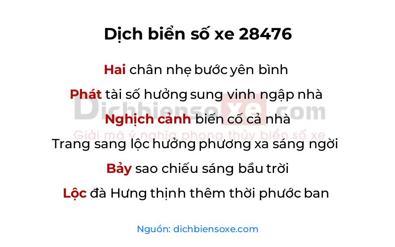 Dịch thơ biển số 28476