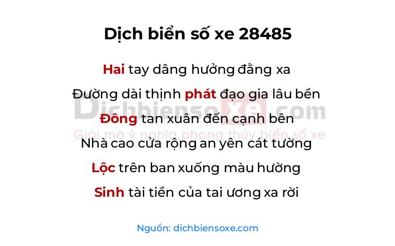 Dịch thơ biển số 28485
