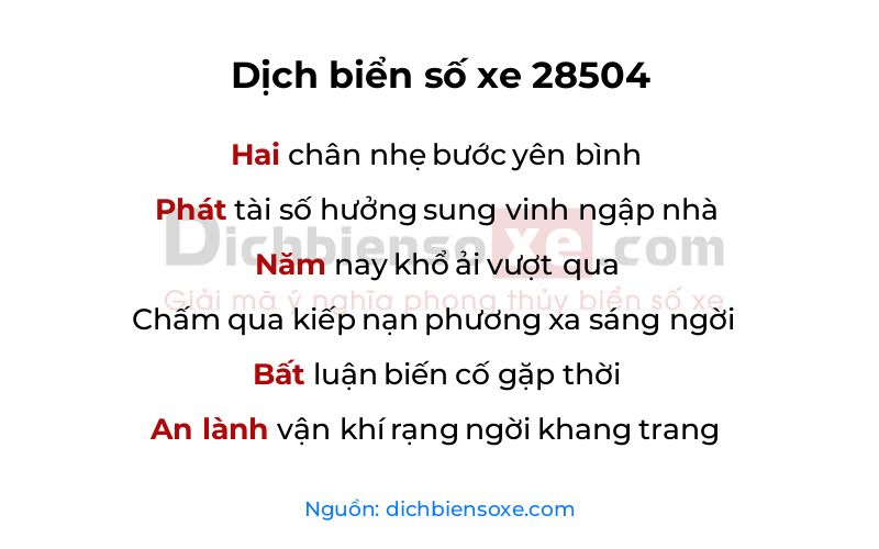 Dịch thơ biển số 28504