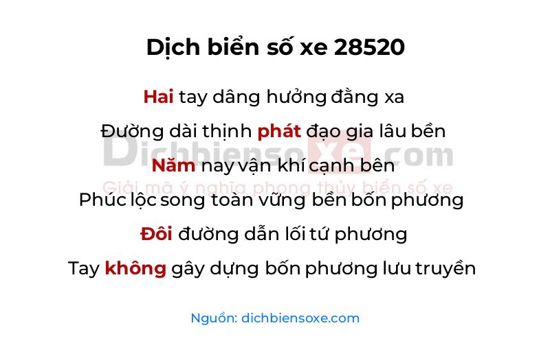 Dịch thơ biển số 28520