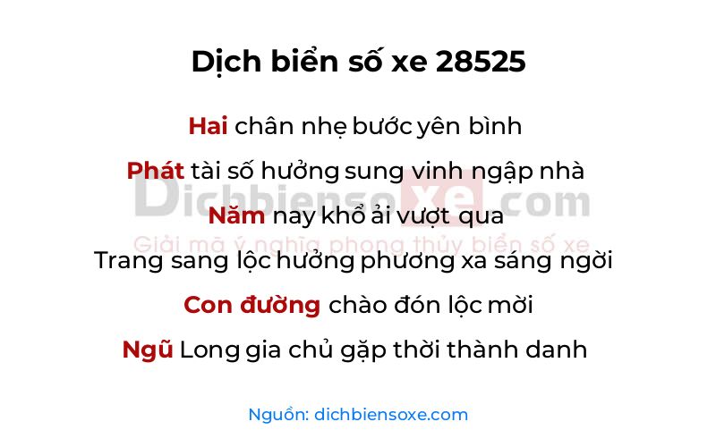 Dịch thơ biển số 28525