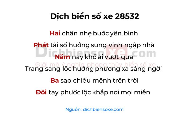 Dịch thơ biển số 28532