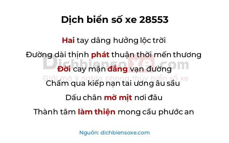 Dịch thơ biển số 28553