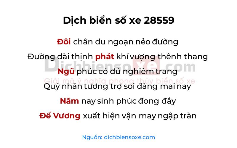 Dịch thơ biển số 28559