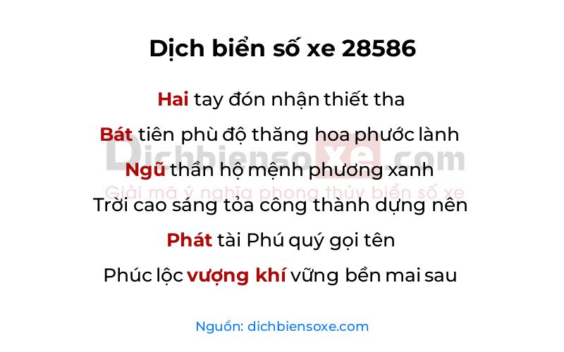 Dịch thơ biển số 28586