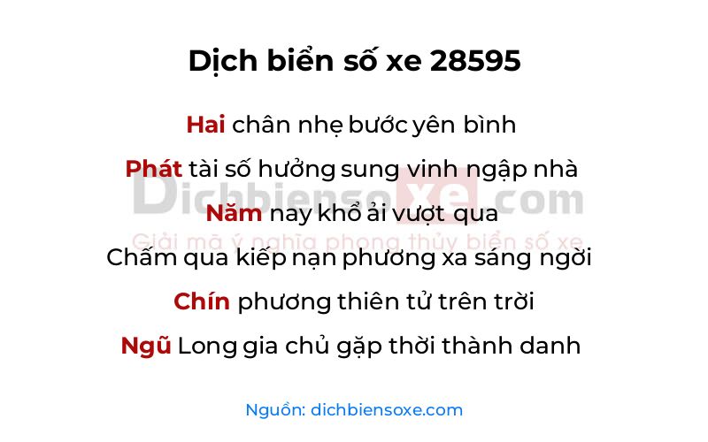 Dịch thơ biển số 28595