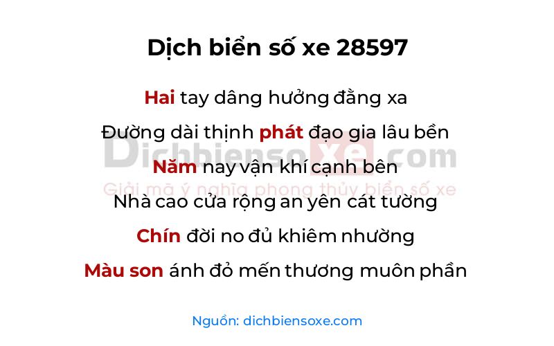 Dịch thơ biển số 28597