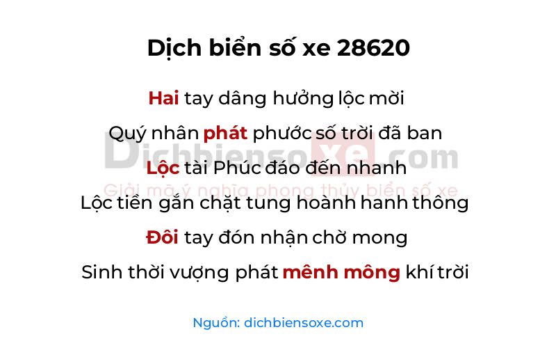 Dịch thơ biển số 28620